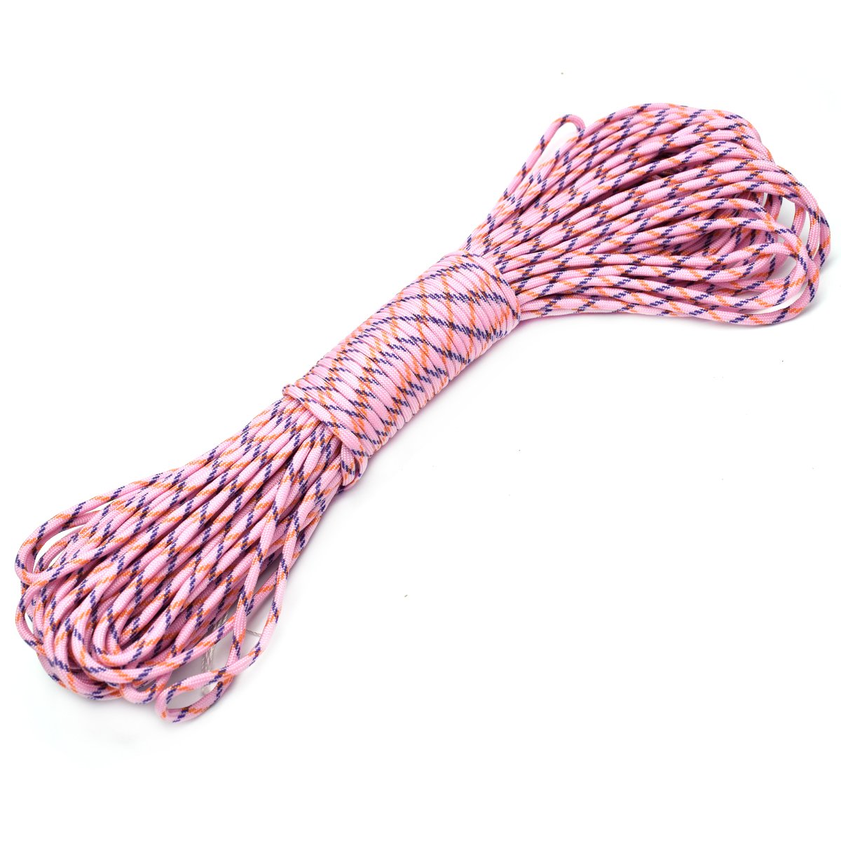 100ft Type III 7 Strand Core Paracord 550 Parachute (89# Light Pink Camo)