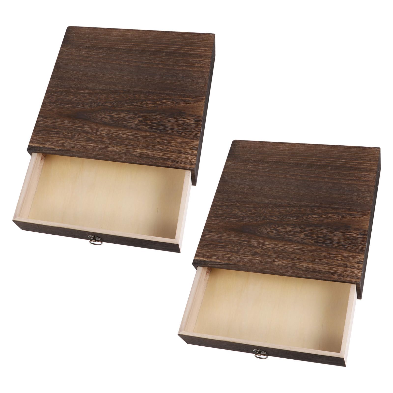 SHINEOFI 2 Pezzi Scatola Portaoggetti in Legno Rustico con Cassetti