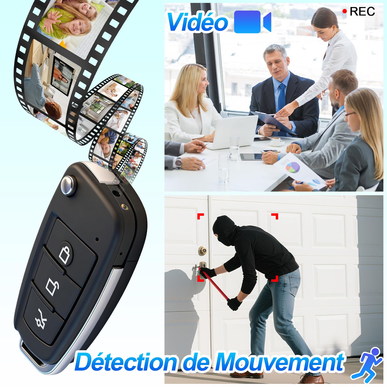 Camera Espion Mini 1080P, Vision Nocturne & Détection Mouvement