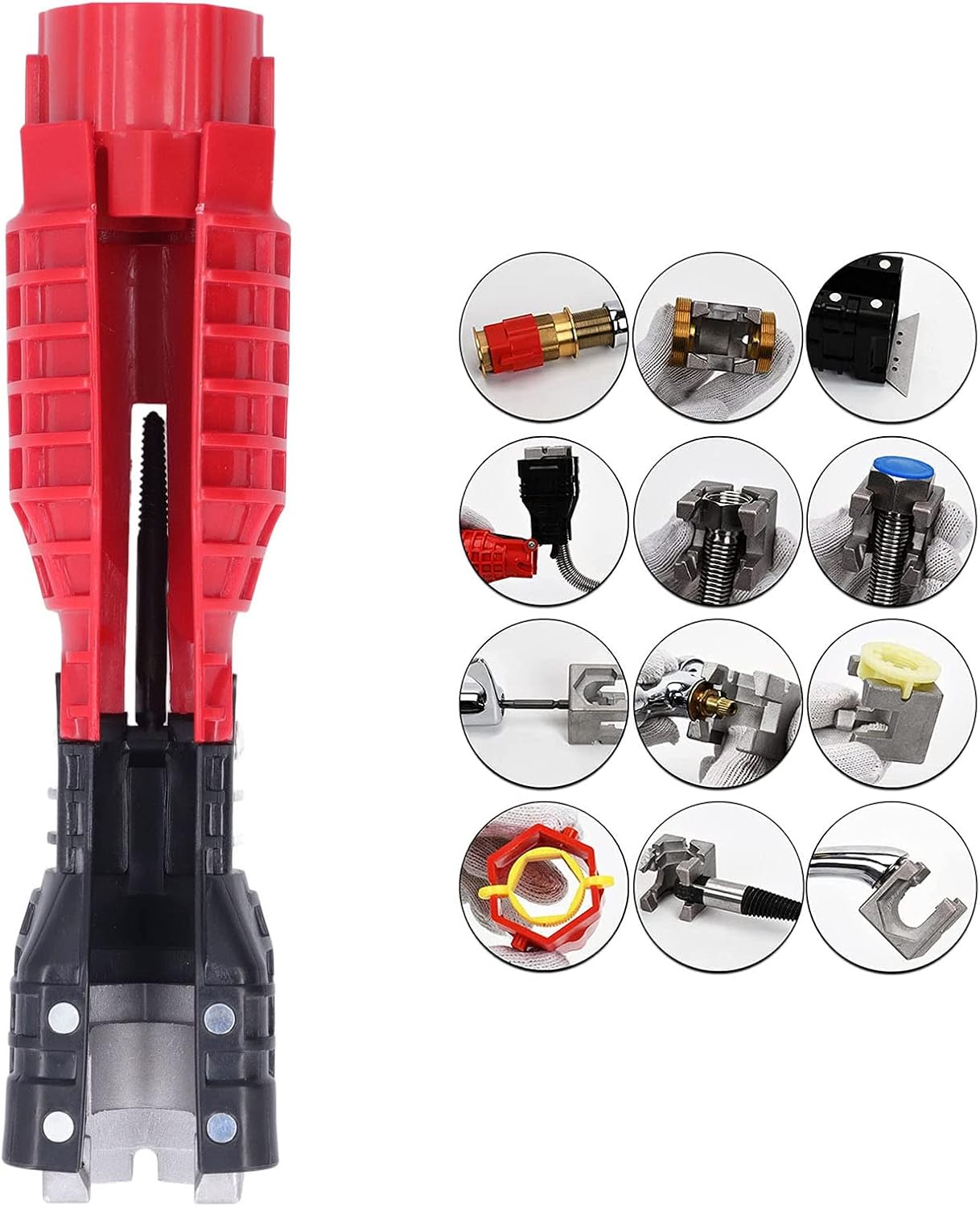 Faucet Wrench Tool, 18 in 1, Multifunctional Plumbing Hand Tool for Toilet Bowl/Sink/Bathroom/Kitchen Plumbing Removal