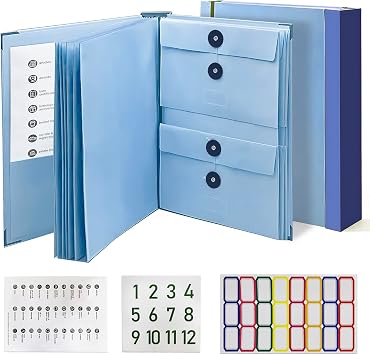 Document Organizer,File Organizer for Paper,Important Documents for Office and School,in Case I Go Missing BinderBlue,2In Thick