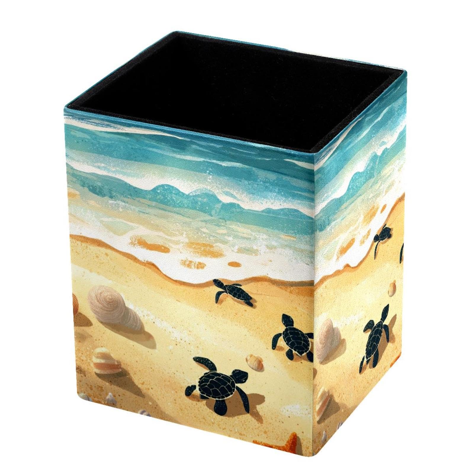 VAPOKF Pencil Holders for Desk, Sea Turtle Printed Pen Holders Pen Pot Makeup Brushes Storage Desktop Stationery Supplies Organiser for Home Office