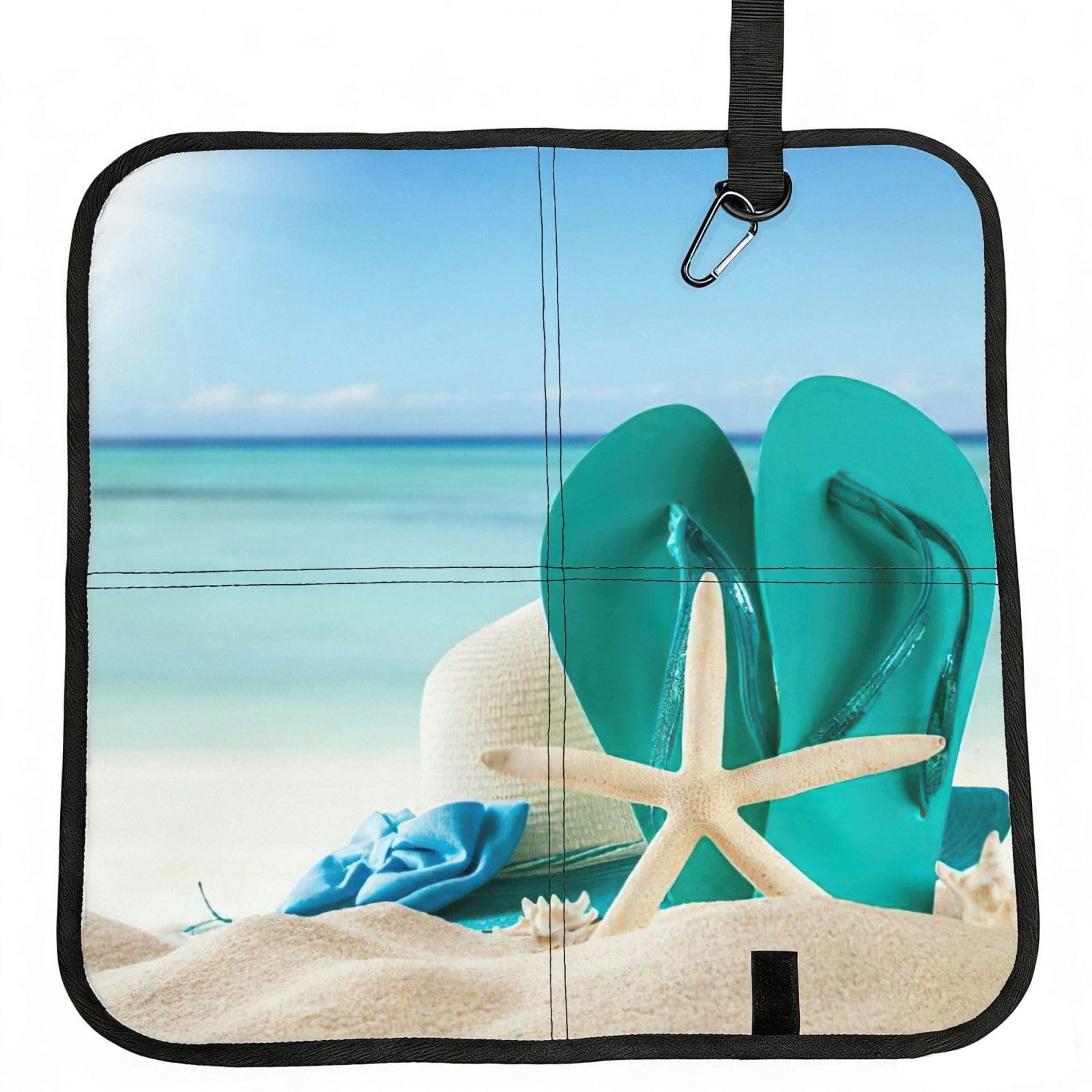 bghdfa Flip-Flops Print Outdoor Sitting Mat Waterproof Oxford Cloth Seat Cushion Folding Foam Camping Seat For Picnic