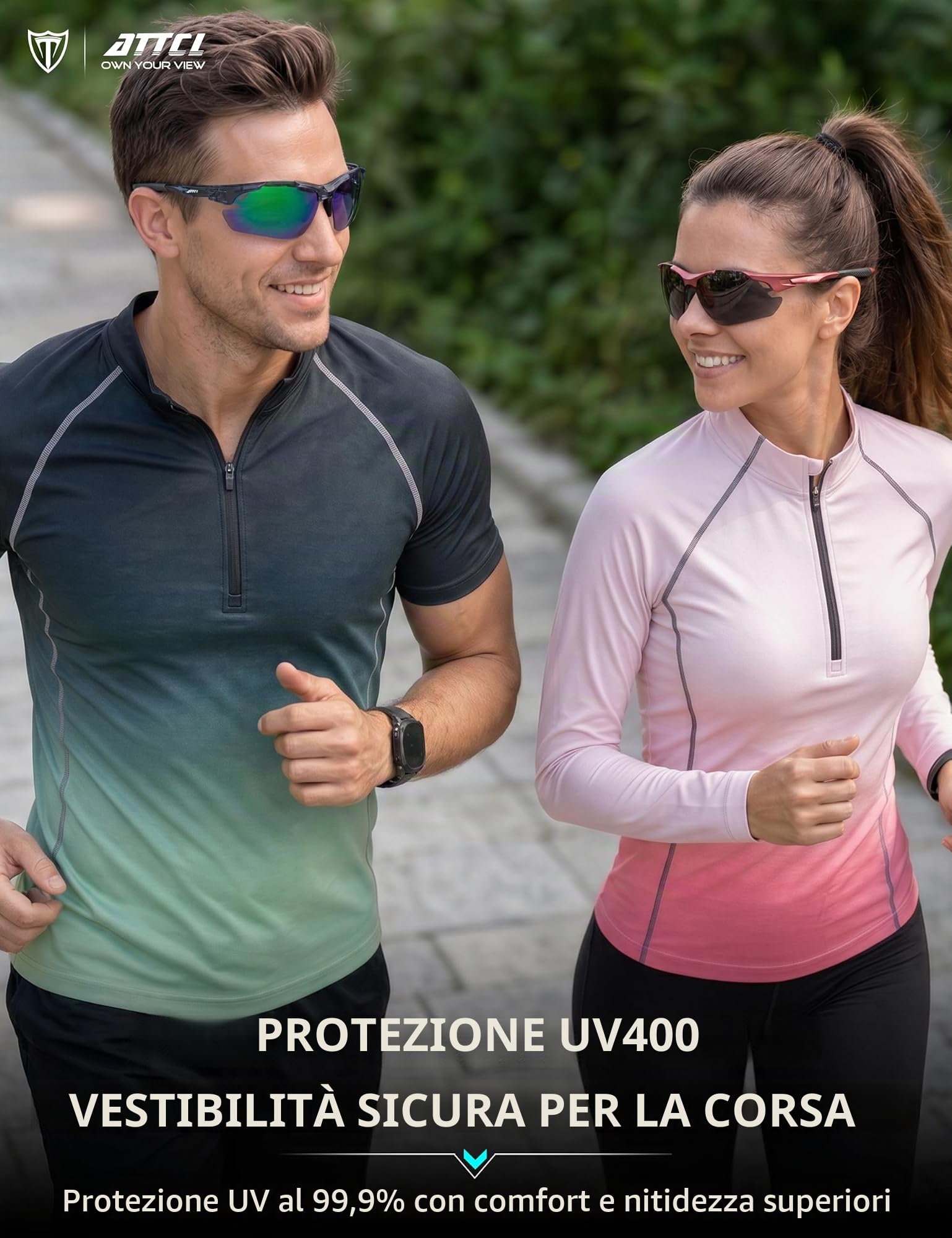 ATTCL Occhiali da sole polarizzati sportivi potenziati per uomo Donna Ciclismo Guida Pesca Protezione UV