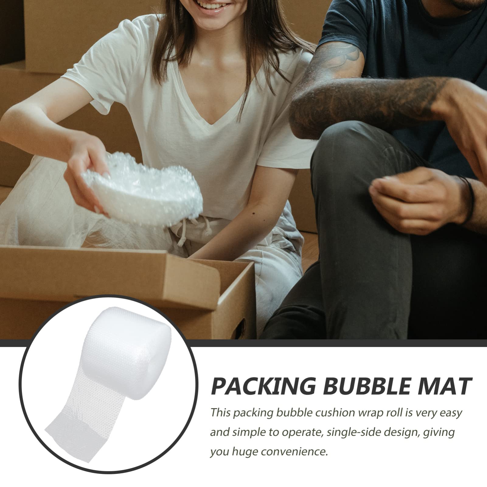 Dicke Luftpolsterfolie Rolle aus Pe, Weiß, Verpackungsmaterial | 1 Rolle, Stoßdämpfend und Leicht, Praktisch zum Tragen, Versand und Lagerbedarf