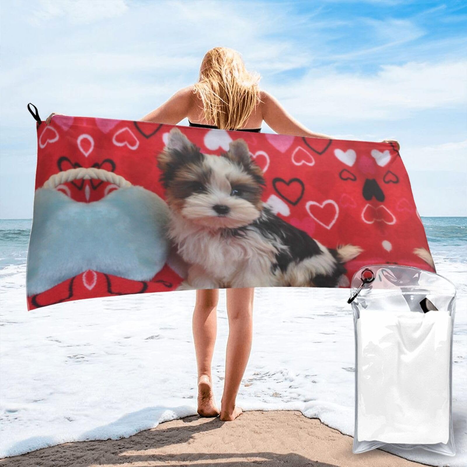 Serviette de bain à séchage rapide absorbante et légère motif Yorkshire