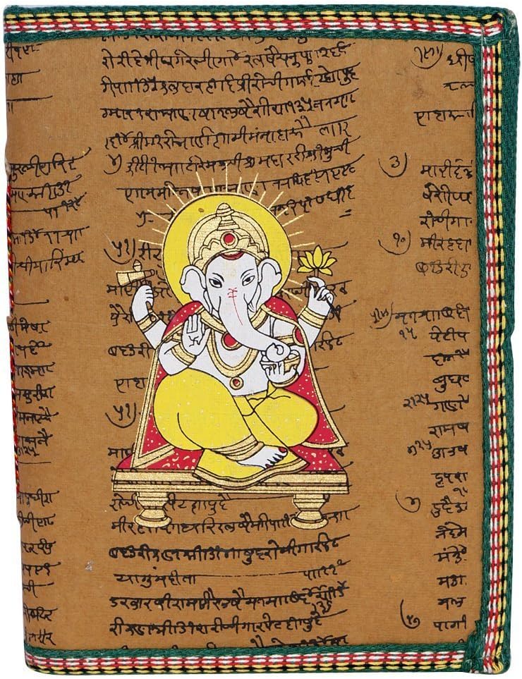 Urbankrafted Lord Ganesha Handmade Beautiful Diary, Recycled Paper Diary, Hindu Deity, Blank Journals, Indian Journals