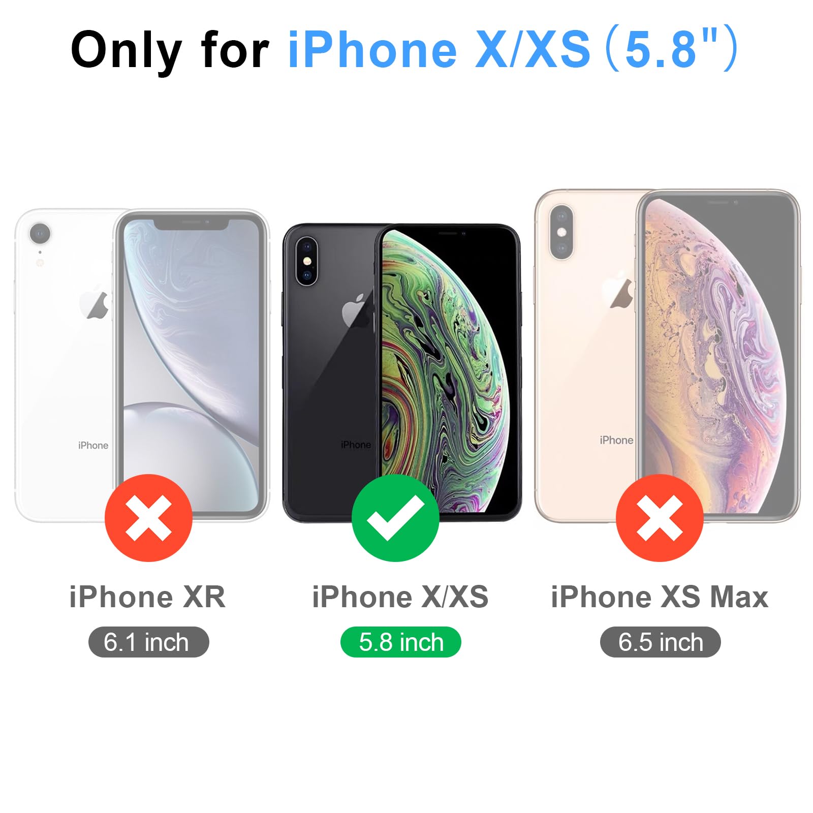 Antsturdy for iPhone X case Wallet Women with Card Holder,PU Leather ?RFID Blocking? iPhone Xs Phone case Men Flip Folio Shockproof Cover with Strap Zipper Credit Card Slots,Wine Red