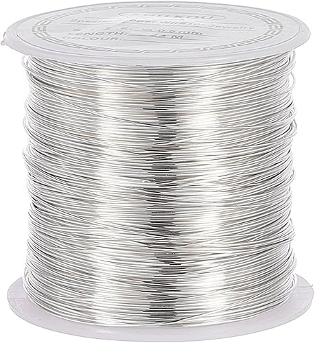 Miniatura 8 de Airssory Alambre de cuentas de metal de cobre de calibre 0.016 in26, chapado de larga duración para envolver lazos torcidos, fabricación de joyas y