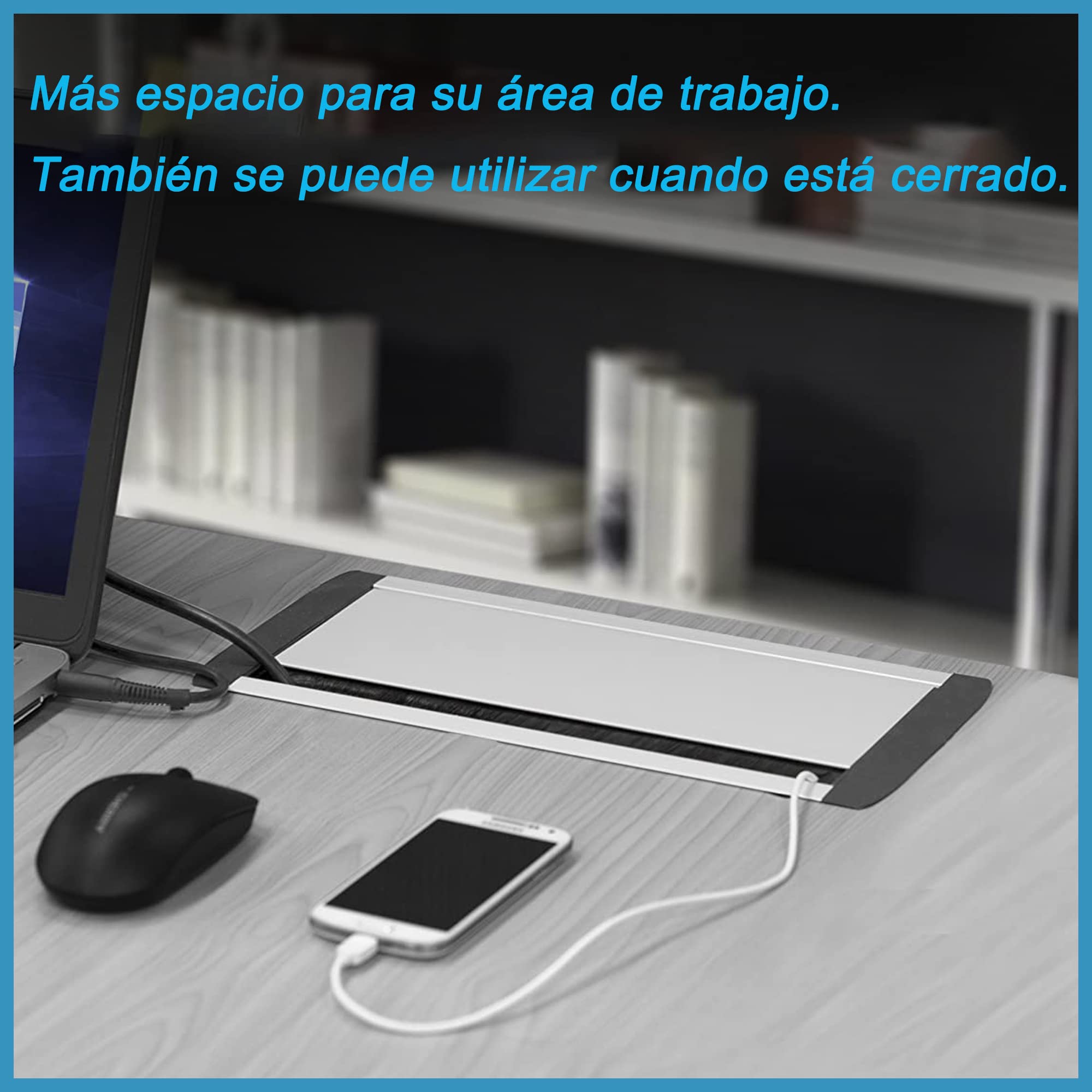 Soporte de escritorio horizontal retráctil, toma múltiple con 3 zócalos alemanes, 2 puertos USB, cable de alimentación de 1,5 m, enchufe alemán, apto para oficinas, salas de reuniones EL4403U