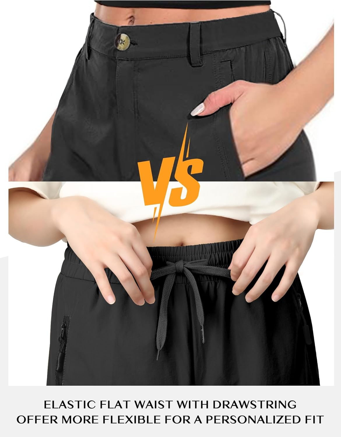 Buauty Women's Hiking Pants - Lightweight Quick Dry Cargo Joggers with Pockets, Elastic Waist for Outdoor and Travel - Image 4