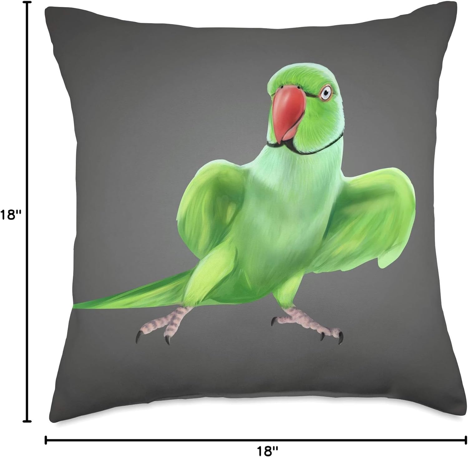 Indian Ringneck Parrot bird Throw Pillow