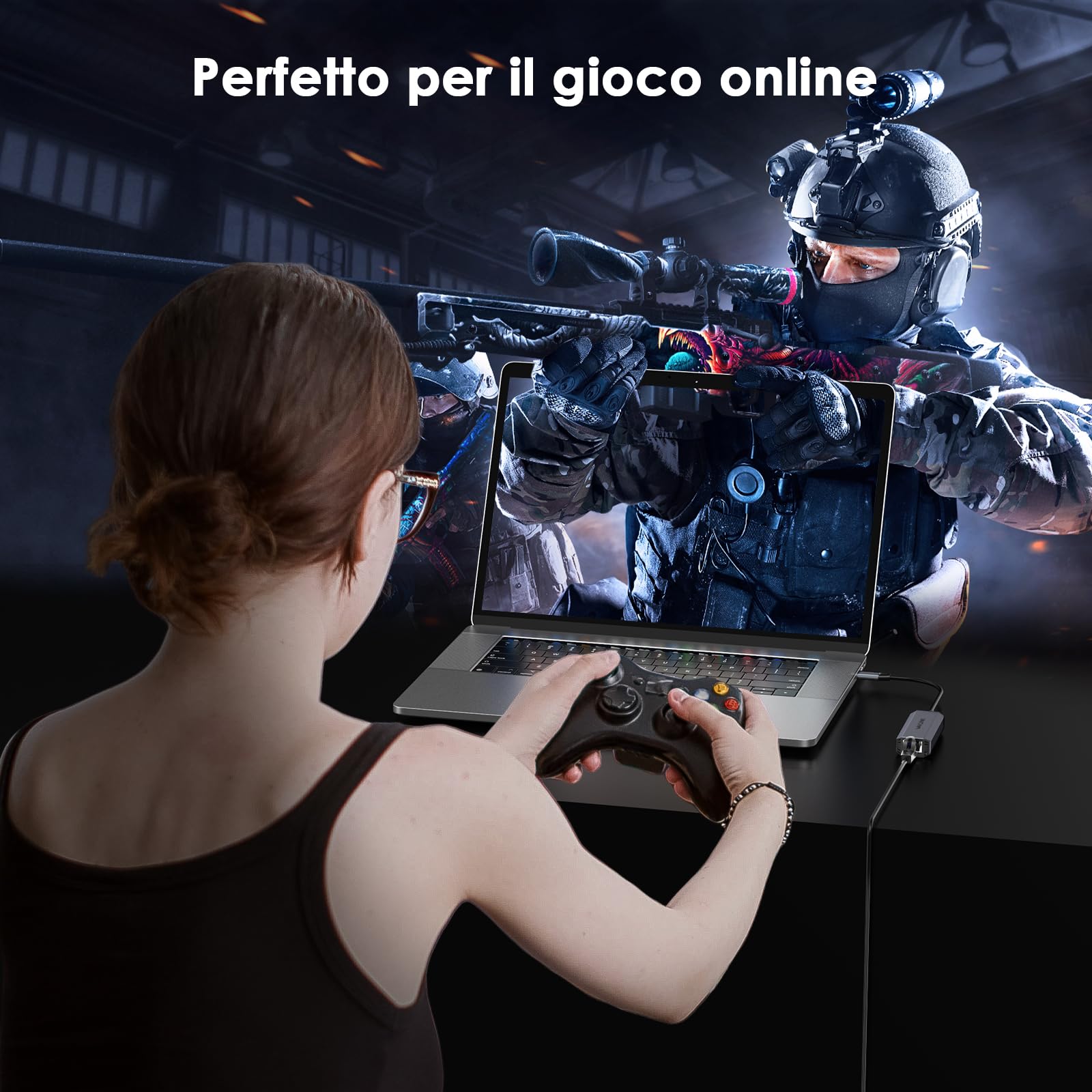 WAVLINK Adattatore da USB C a 5G Ethernet, adattatore WAVLINK 5G Ethernet per laptop, dispositivo Type-C compatibile con la rete per MacBook/XPS, ecc.