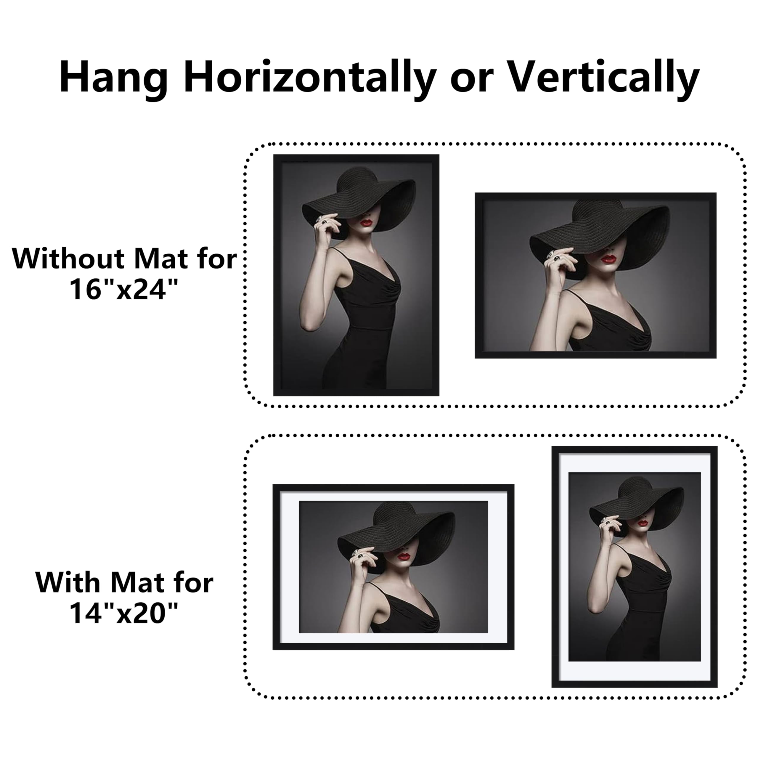 Amazon.com - CORE ART 16x24 Frame, Black Picture Frames 14x20 with