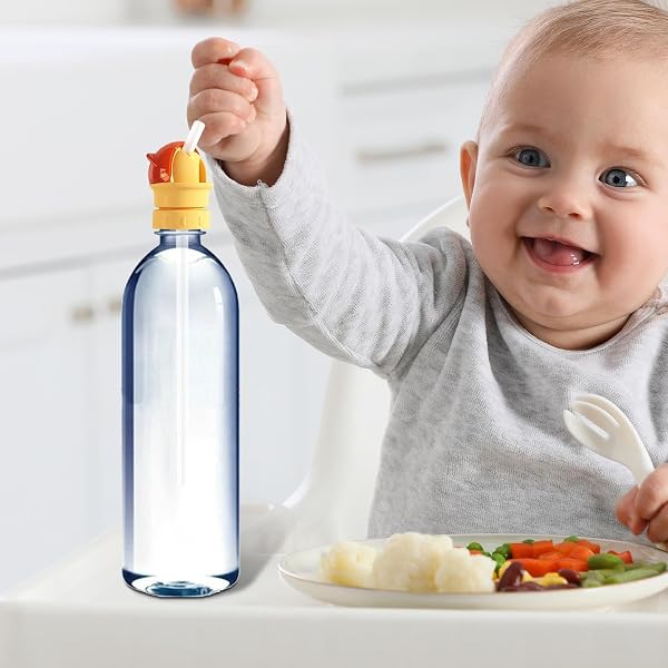 Lid 2 in 1 Design Straw Cap 11.6x5.2cm Water Bottle Spout Adapter for Kids Pp Silicone Anti Choking Spill-Proof Water Bottle Cap Detachable Washable Heat Resistant for Most Standard Bottles - 3