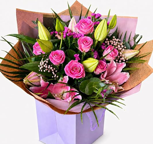 Pink Rose & Lily | Fresh Flower Bouquet 