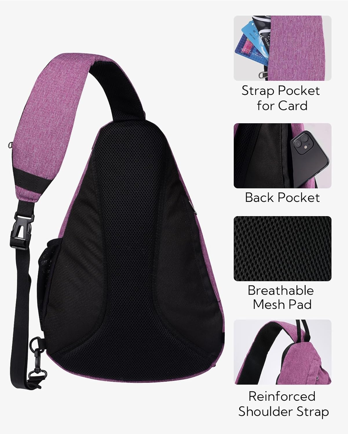 WATERFLY Sling Bag Crossbody Backpack: Over Shoulder Daypack Casual Cross Chest Side Pack - Image 5