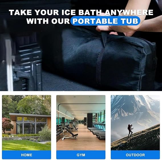 Oval Ice Bath Tub, Portable Cold Plunge Tub with Inflatable Pump and Insulated Lid, Heavy-Duty Ice Bath Tub for Athletes, Home Gym, Outdoor Recovery Use(132 * 70 * 62cm)