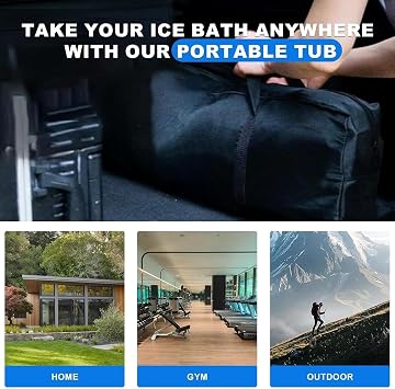 Oval Ice Bath Tub, Portable Cold Plunge Tub with Inflatable Pump and Insulated Lid, Heavy-Duty Ice Bath Tub for Athletes, Home Gym, Outdoor Recovery Use(132 * 70 * 62cm)