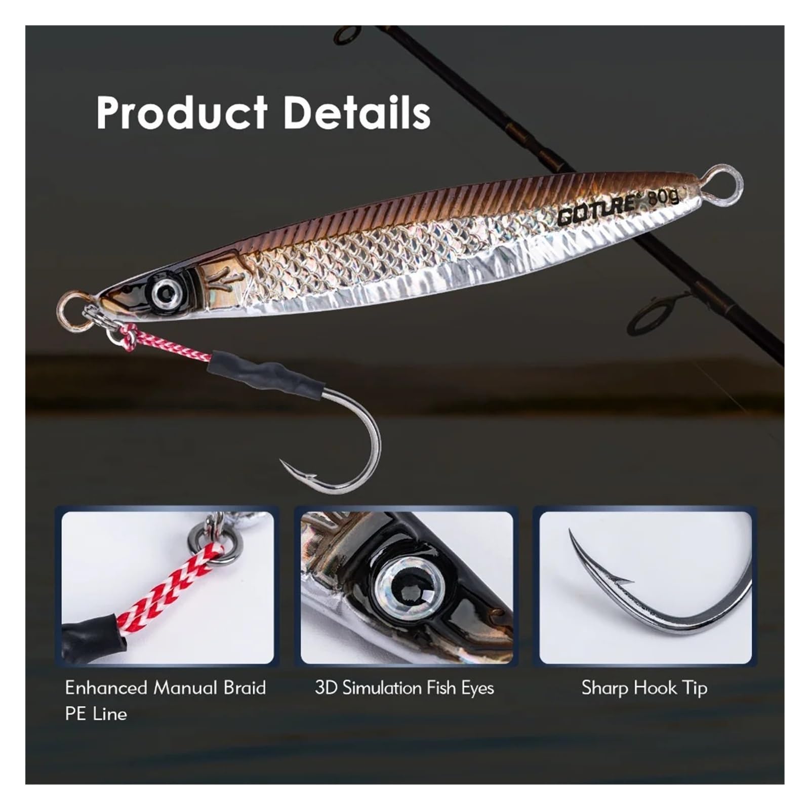 Leurres de Pêche 5 pièces en métal moulé Jig leurre de pêche Ensemble mer gabarits appât Dur 80g/150g/200g for la pêche au Bar en Eau salée appât Artificiel Leurres de Traîne