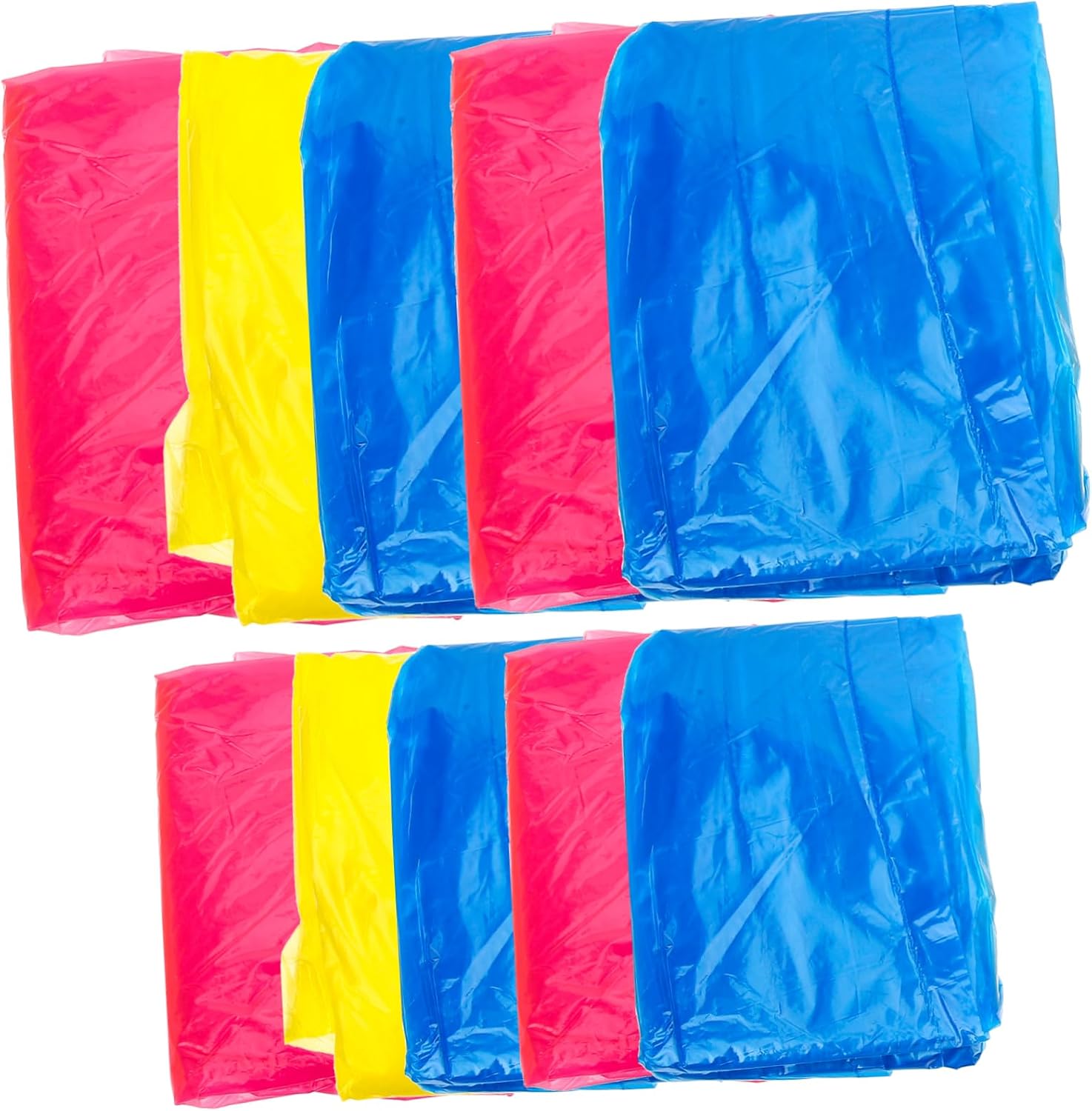 Disposable Rain Poncho 10pcs PE with Hood and Drawstring