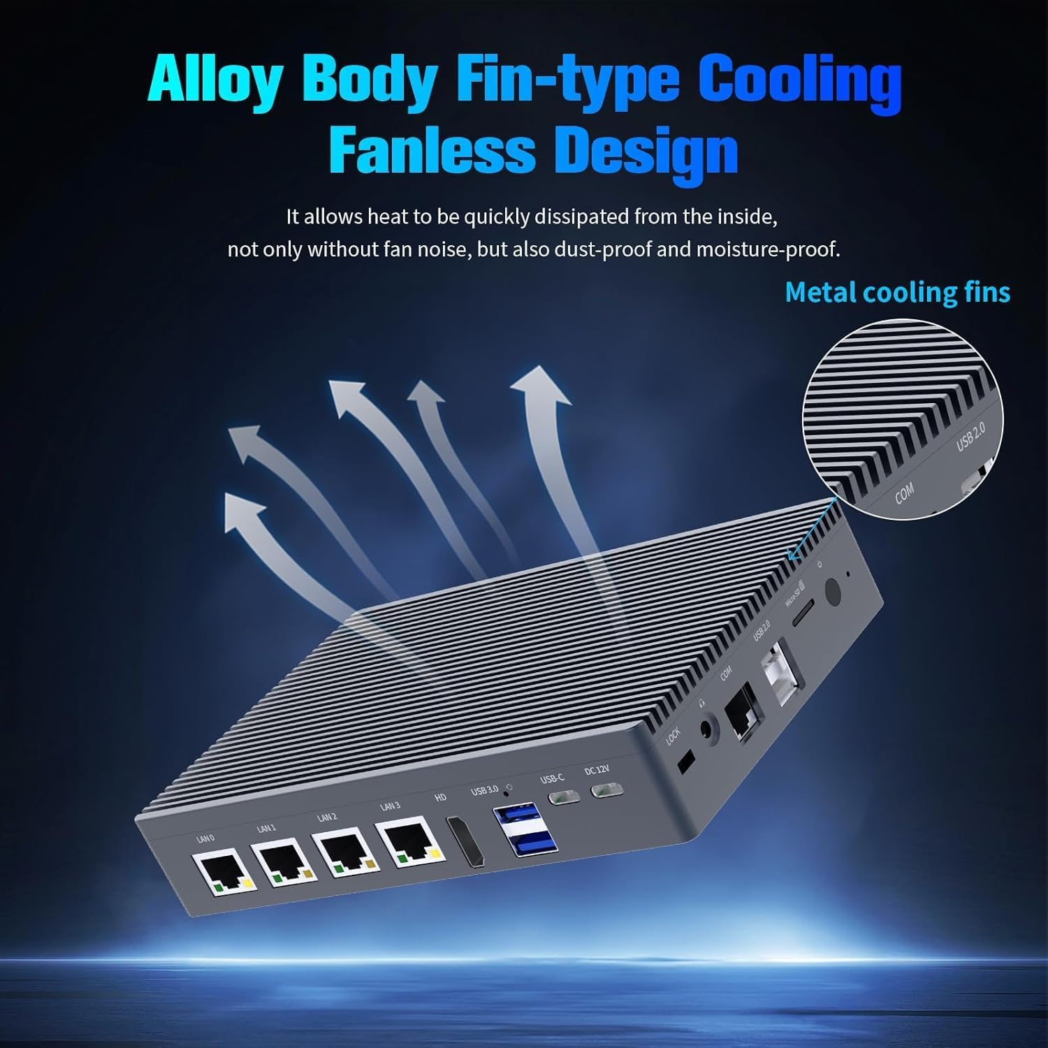 HEIGAOLAPC 4-Port 2.5G Firewall Mini PC, Intel N100, Preinstalled Windows 11 Pro, 8GB RAM 128GB eMMC, Fanless Network Appliance for PfSense/OPNsense, Homelab, Astrophotography