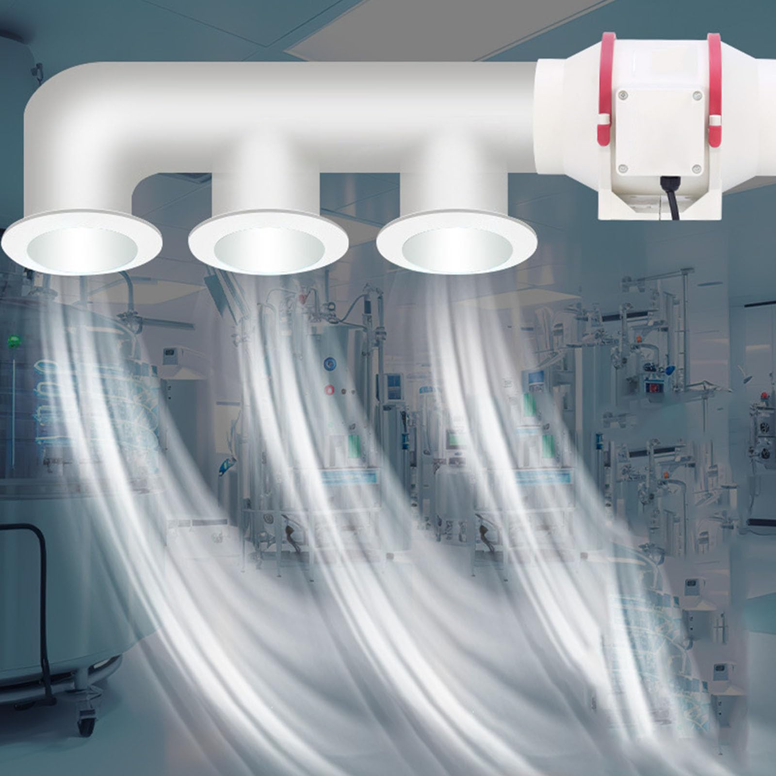 Aspiratore Aspiratore Canalizzato, con condotti di Flusso Diagonale Potente Ventilatore Silenzioso per sfiato Bagno, Cucina, Tenda da Coltivazione, idroponica