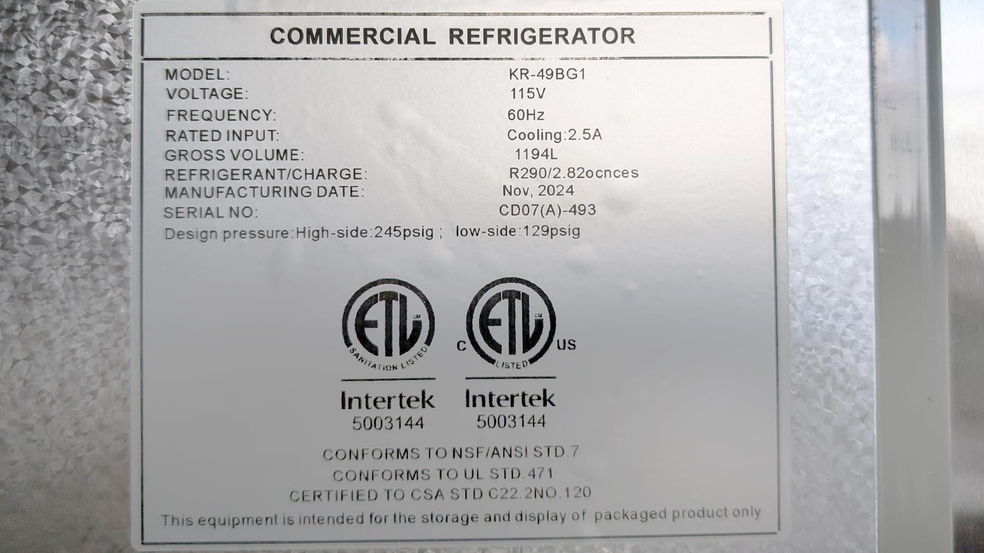 Elite Kitchen Supply Commercial 2-Door Glass Display Refrigerator, 43 Cu.Ft, 8 Shelves, 33°F-41°F, Stainless Steel, ETL Listed KR-49BG on Fridge.com