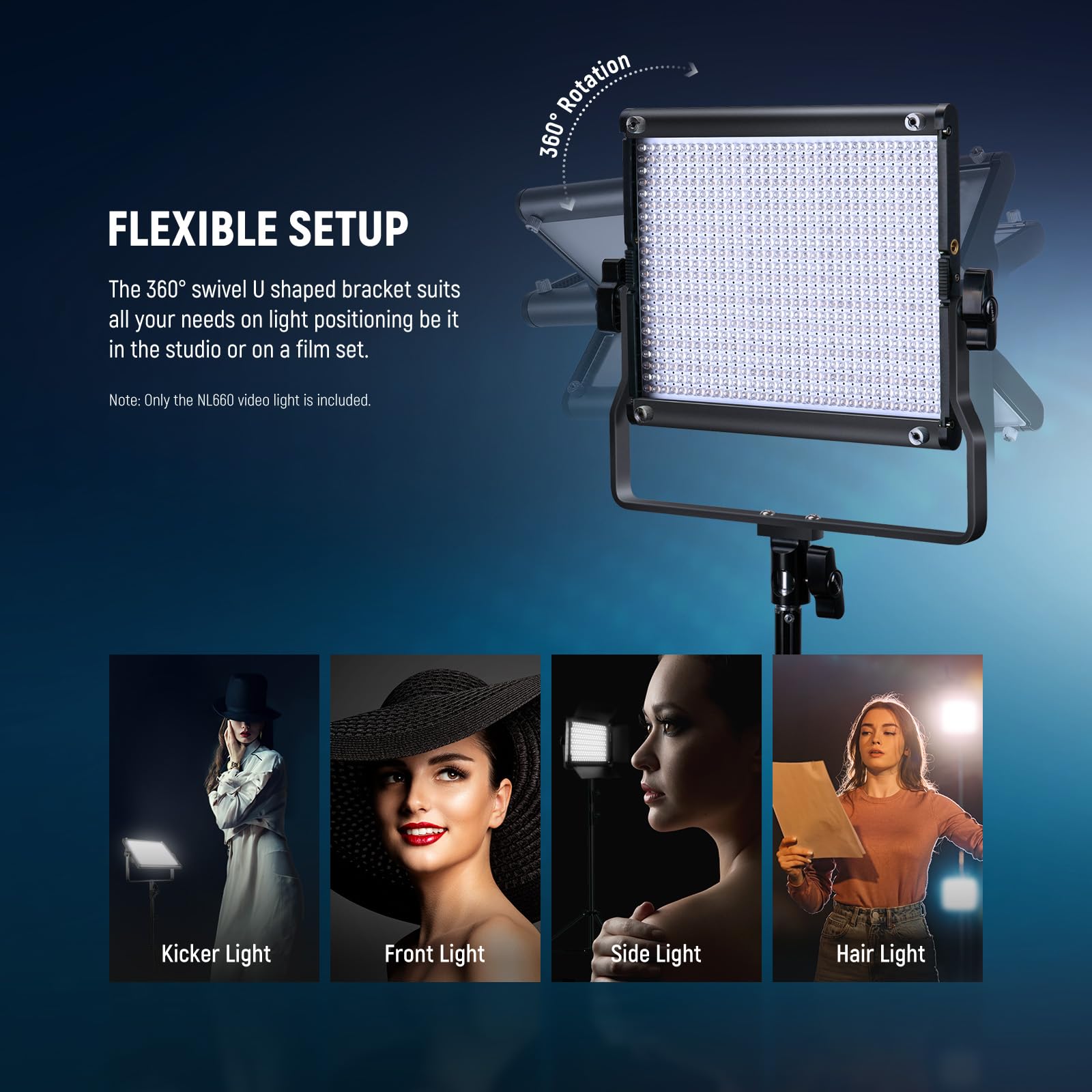 NEEWER 13" LED Video Light Panel Kit, 2 Pack Bi Color Dimmable with Tripod Stand, 4000mAh Battery, 3200K-5600K CRI97+, USB, for Studio/Streaming/YouTube, Black, NL-192AI: NL660 with Cleaning Cloth