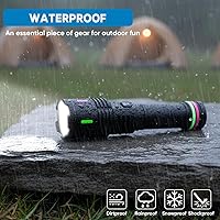 Vista 6 de Linternas recargables de alto lúmenes, potentes 3 modos de luz de flash súper brillante con pantalla digital LCD, linternas LED de mano ajustables