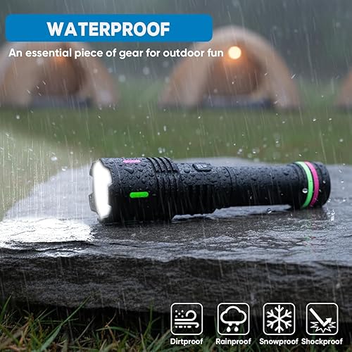 Miniatura 6 de Linternas recargables de alto lúmenes, potentes 3 modos de luz de flash súper brillante con pantalla digital LCD, linternas LED de mano ajustables