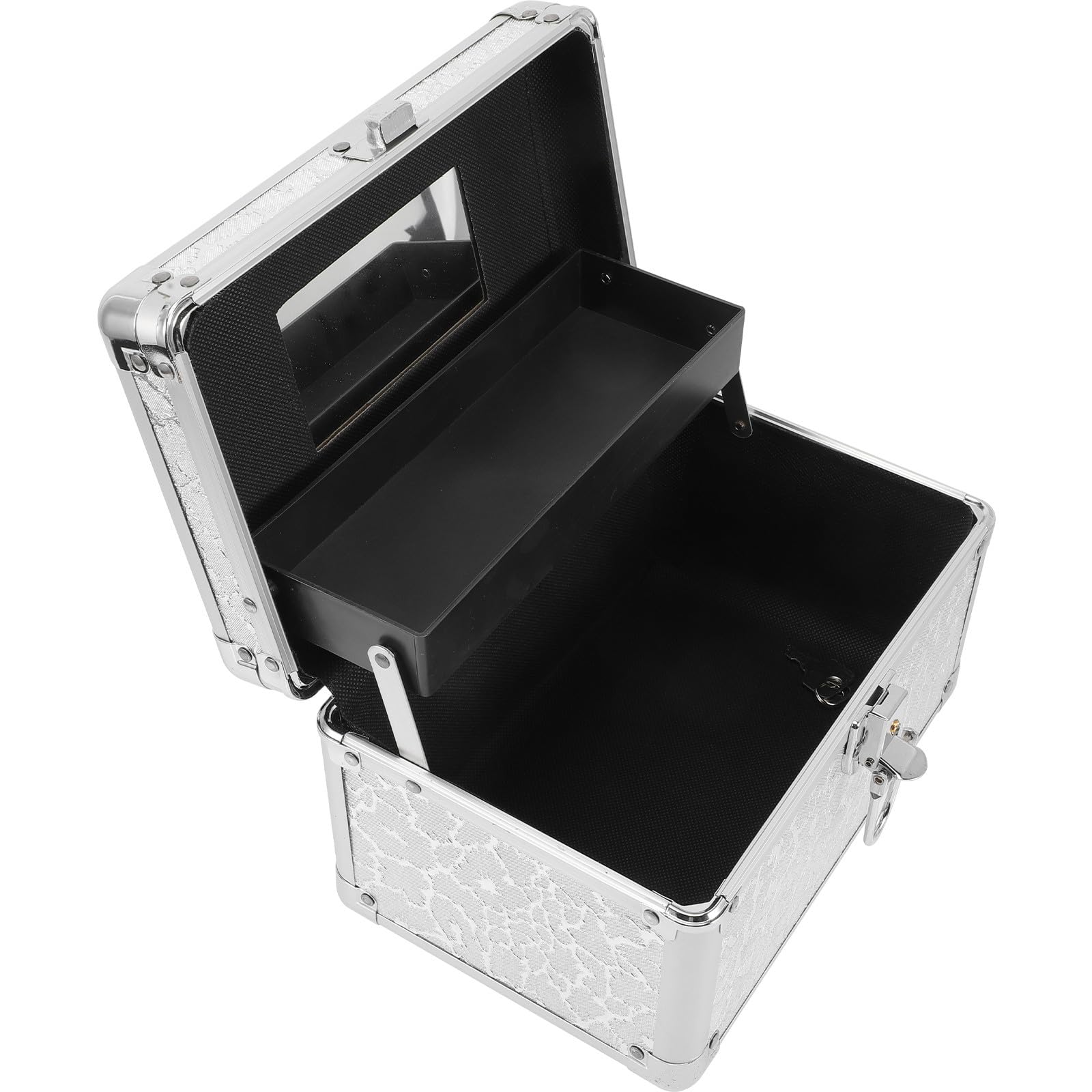Große Silber mit Aluminiumlegierung Medikamentenbox, Griff | Großes Fassungsvermögen, Robust und Leicht zu Öffnen, für Werkstatt und Geschäftsreise, Kompakt Tragbar