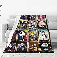 Vista 3 de Halloween Cartoon Throw Blanket Soft Lightweight Cozy Warm Fleece Blanket for Chair Couch Sofa Bed Sleeping Blanket Christmas Blankets for All