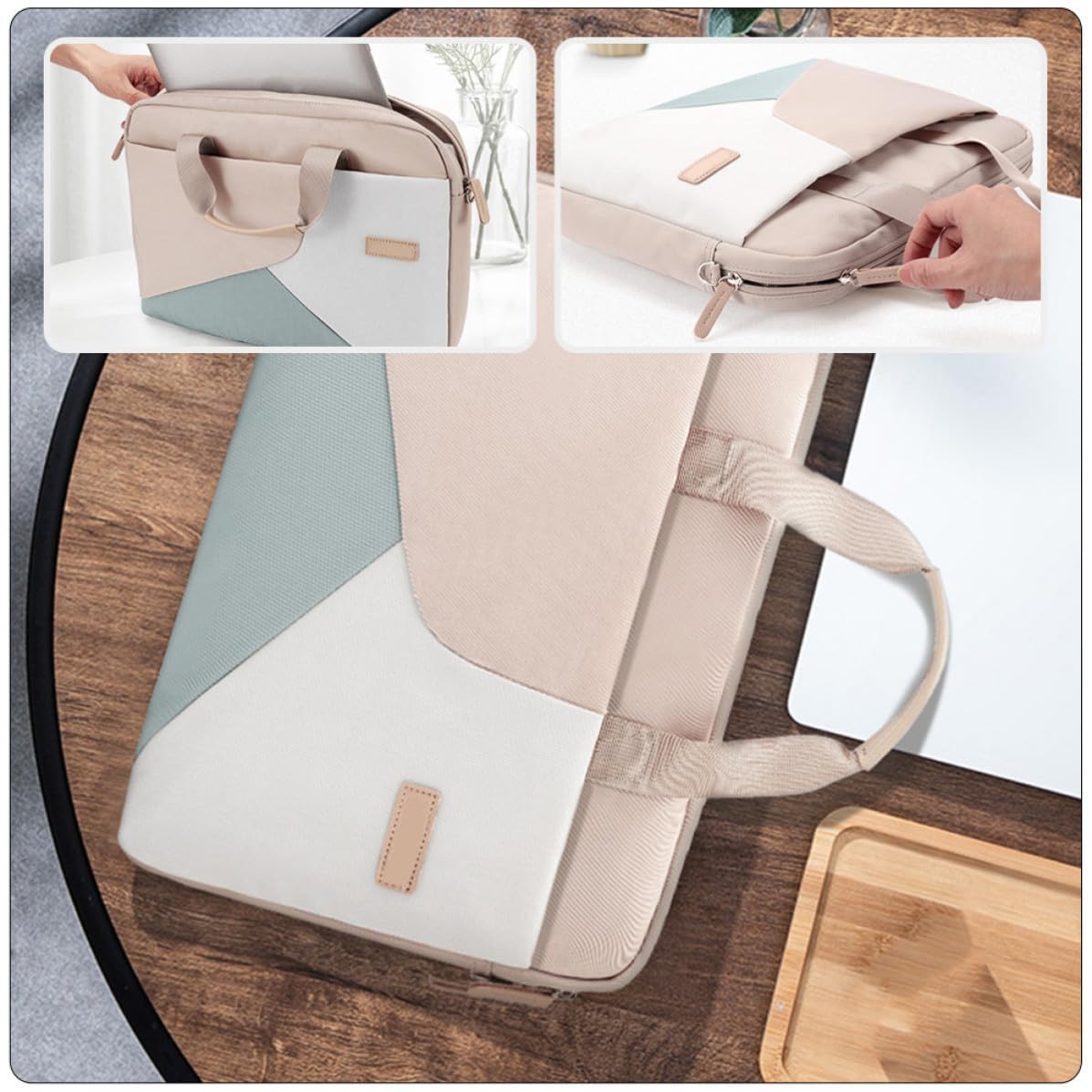 GALPADA Bolso de Mano para Ordenador Portátil 15, 6 Pulgadas Khaki