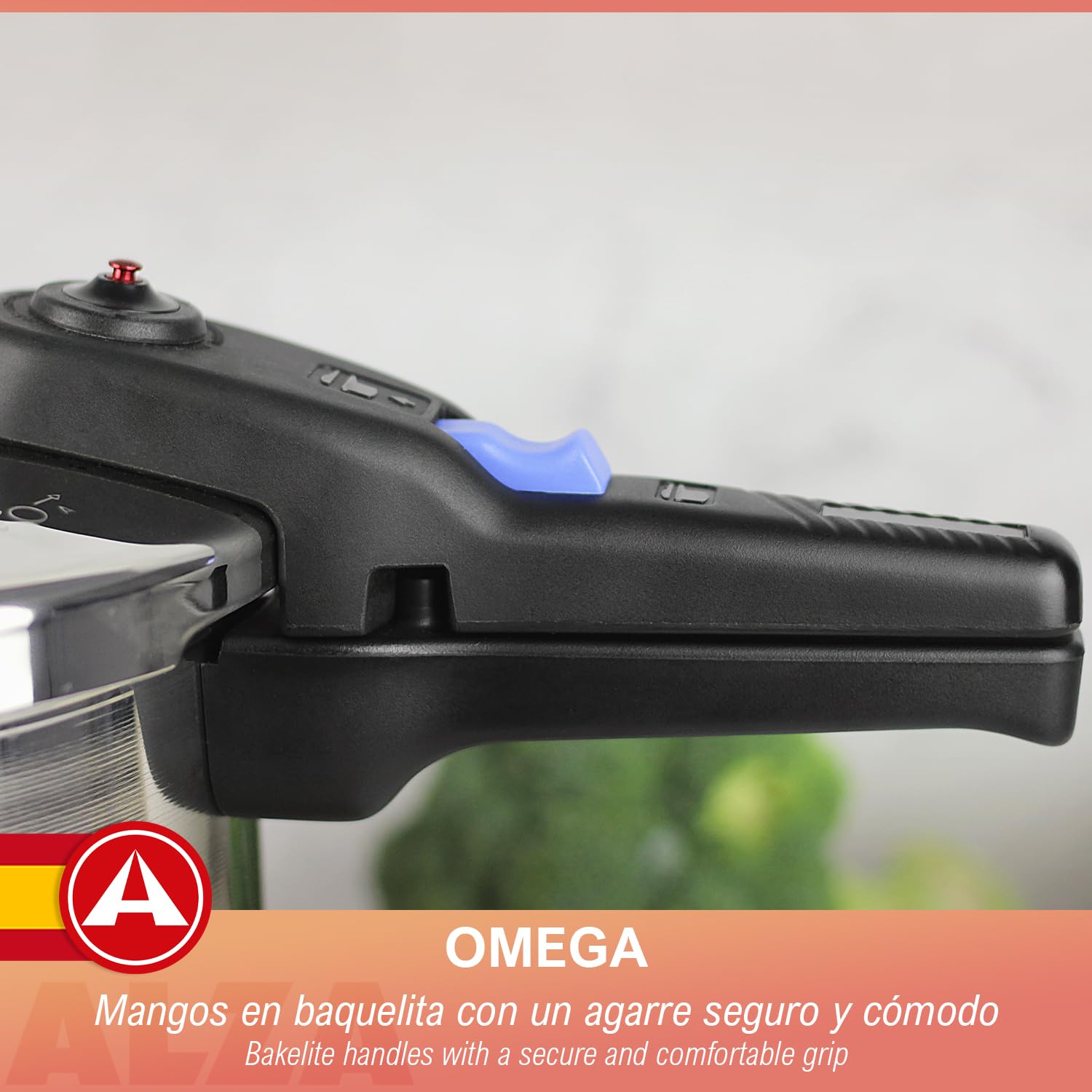Alza Omega - Olla a Express Rápida de 6 Litros + Cestillo, Acero Inoxidable 18/10, Apta Para Todo Tipo de Cocinas, Inducción