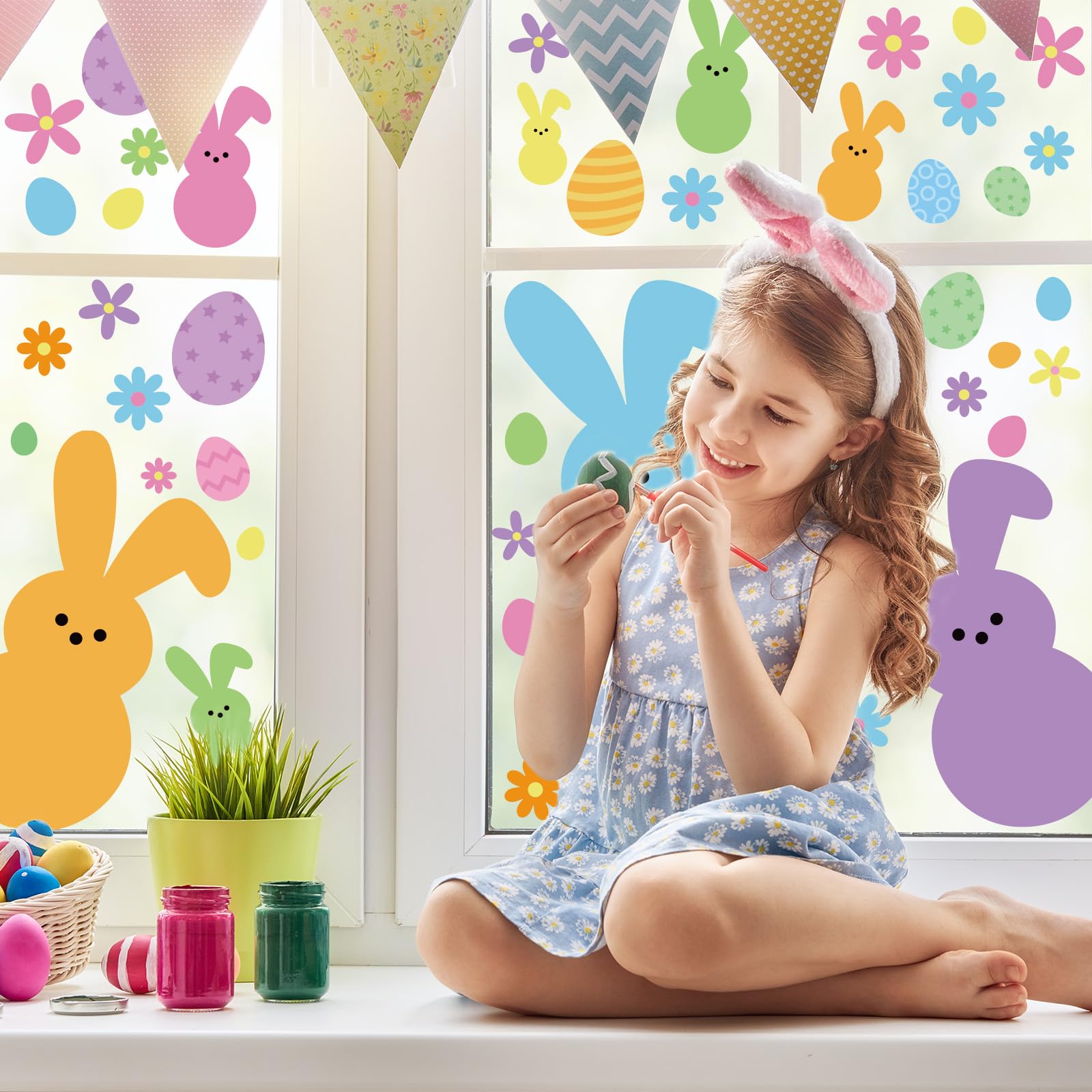 Calcomanías De Pascua Para Ventanas De Pascua, Calcomanías Para