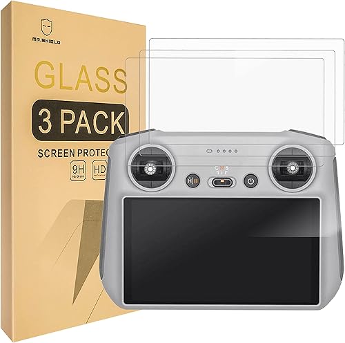 Mr.Shield Protector de pantalla compatible con DJI Mini 3 / Mini 3 Pro/Mini 4 Pro RC/DJI RC 2 [vidrio templado] [3 unidades] [vidrio japonés con