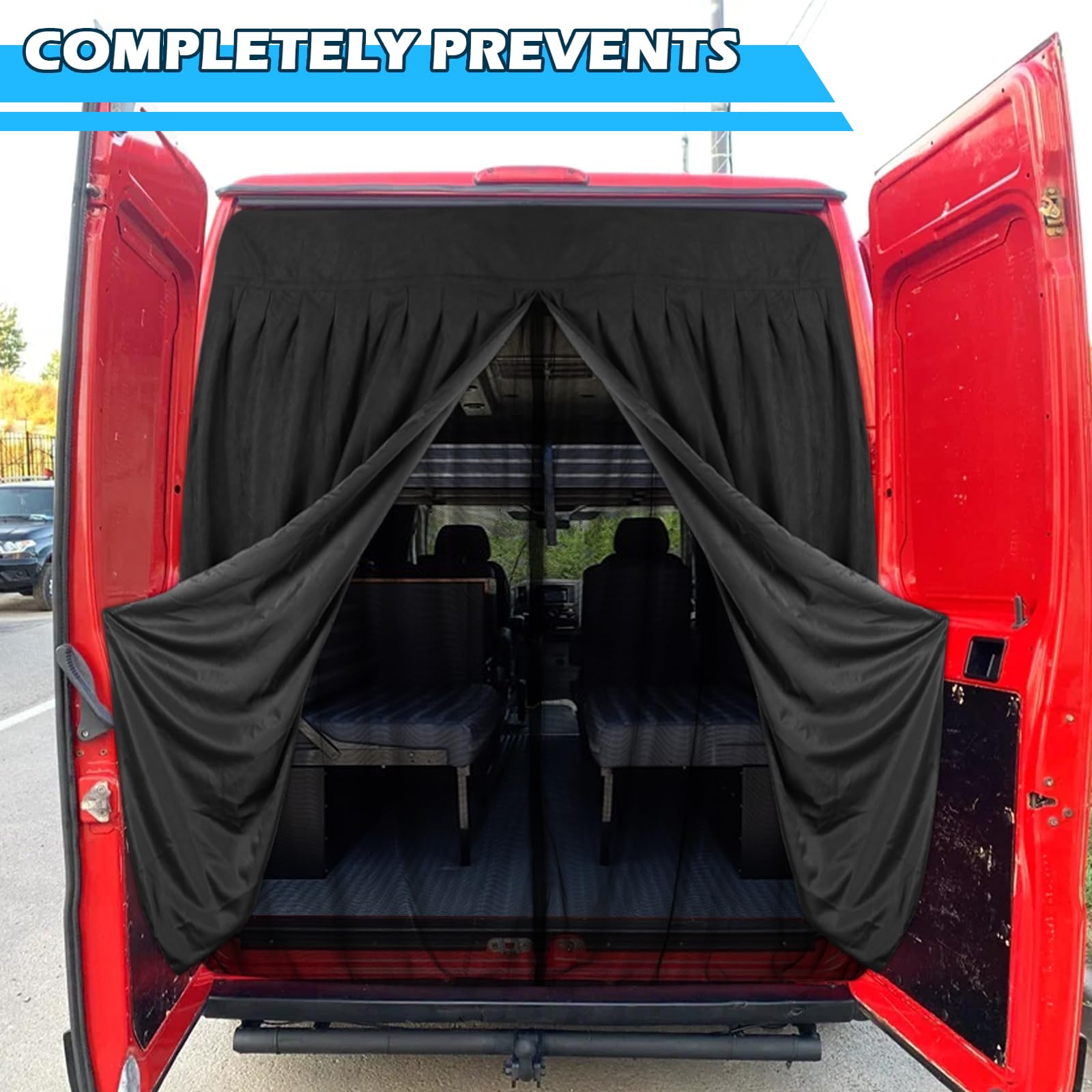 ZWPARTS Magnetischer Van Insektenschutz Maßgeschneidert für 2006-2024 FIAT Ducato/Peugeot Boxer/Citroen Relay X250/X290 H2/H3 and L2 L3 L4, Zweischichtig Auto Insektennetz Moskitonetze für Heckklappe