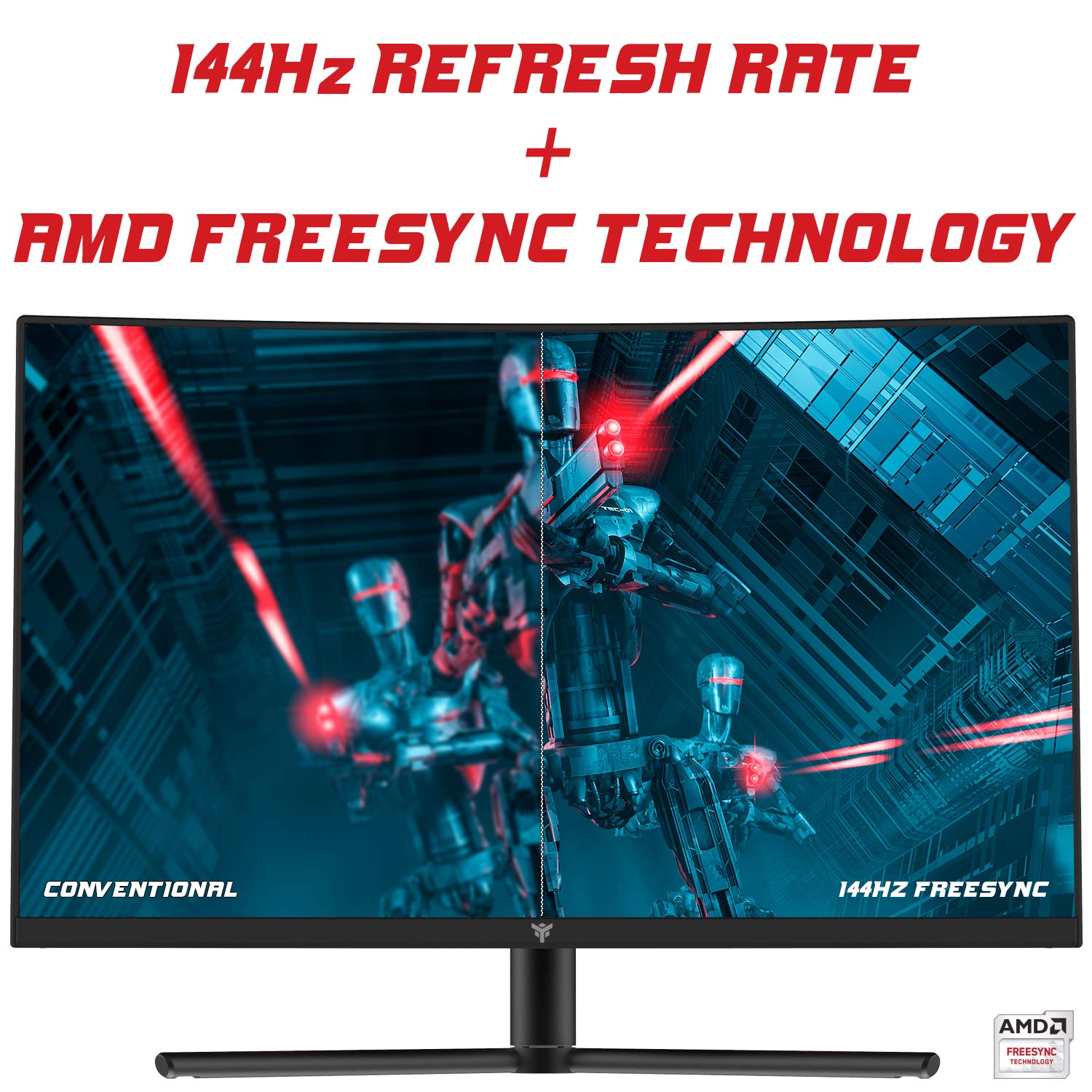 ITEK Monitor GGC - 27" CURVED R1500, WQHD 2560x1440, VA, 144Hz, 16:9, 1ms MPRT, HAS, 3xHDMI, DP, Audio, HDR Ready, Adapt Sync