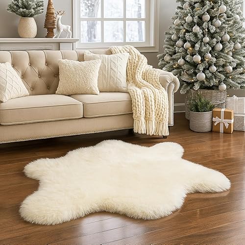 Miniatura 27 de Alfombra de piel sintética suave y sedosa, 2 x 4 pies, alfombra negra esponjosa fabricada en Francia, alfombra de piel de oveja, alfombra lanuda