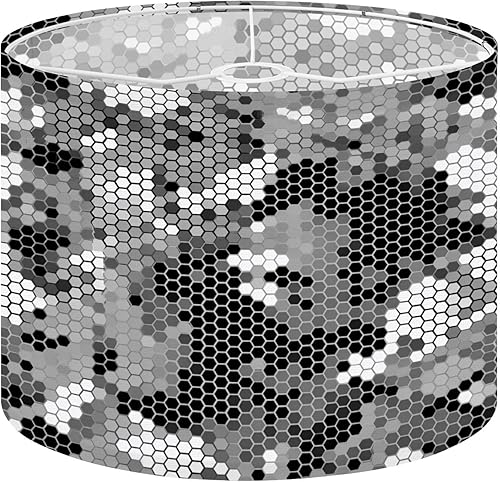 Drum Lamp Shades Seamless texture dark gray hex grid Abstract futuristic military Lampshade for Floor Lamps Table Lamp Pendant Light Linen
