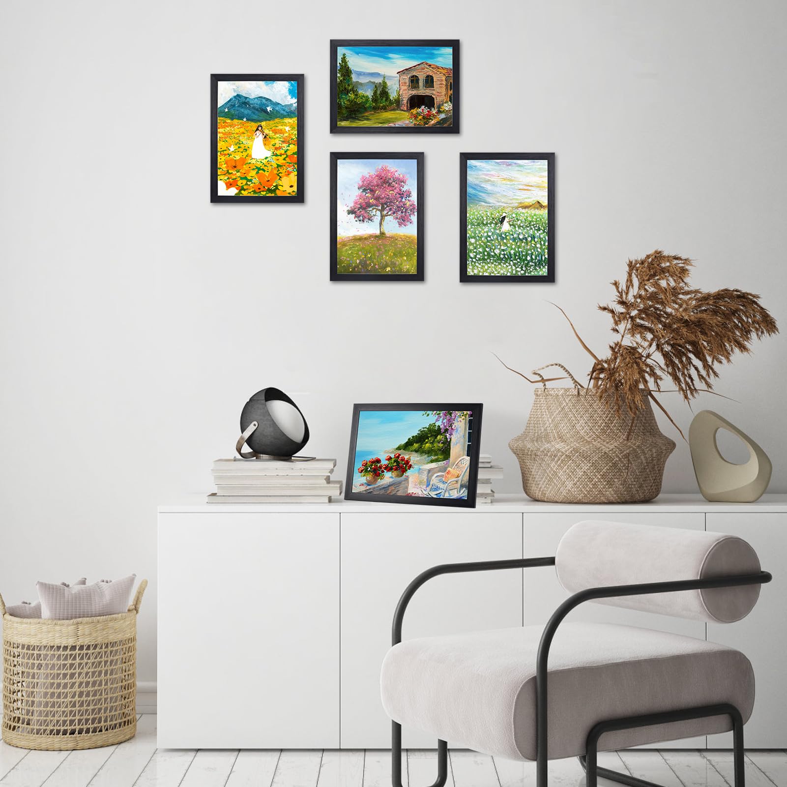 Giftgarden Lot de 12 Cadre Photo A4 (21x29.7 cm), Cadre Photo Noir pour Certificat Diplôme et Document, Sur table et à suspendre