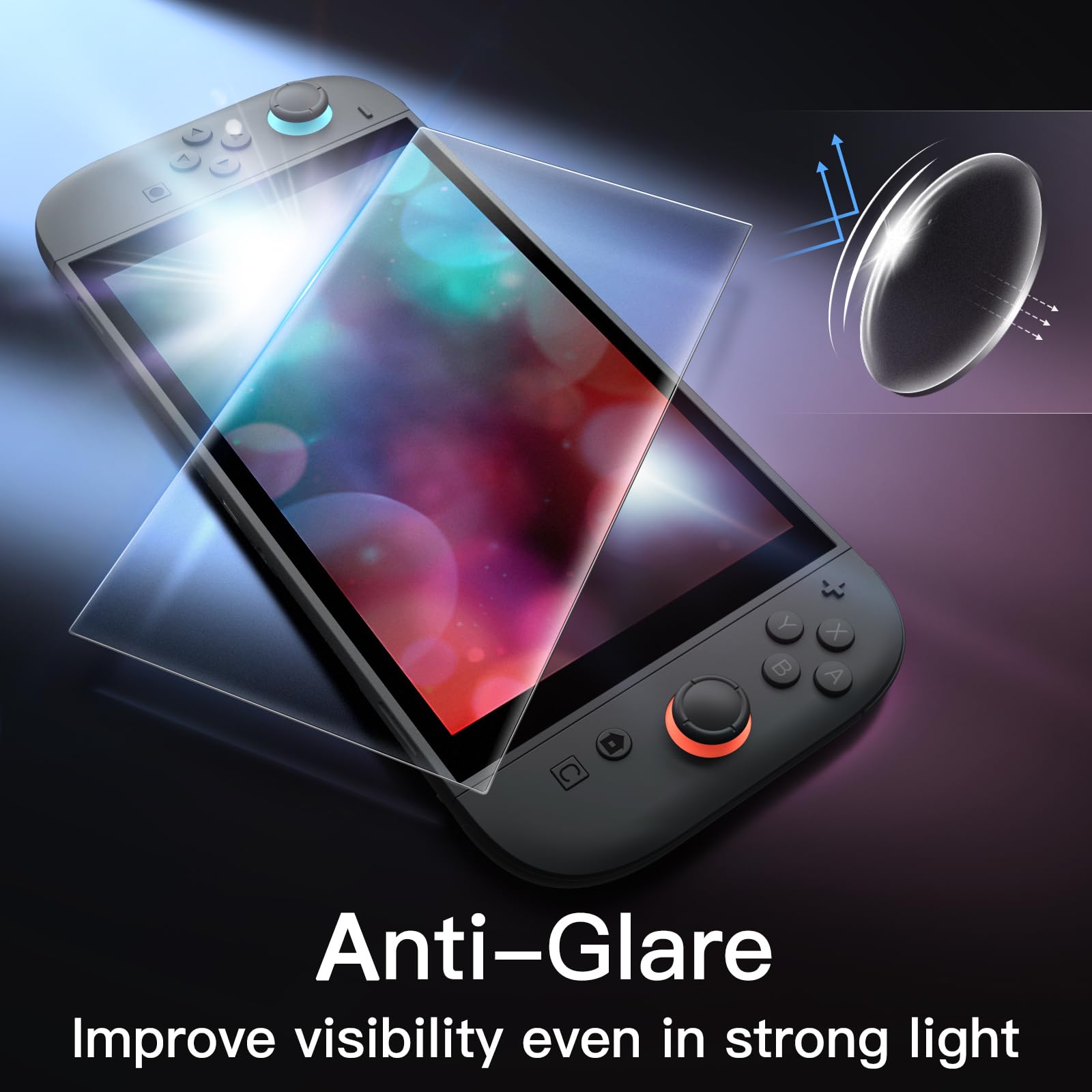 JETech Protector Pantalla Mate para Nintendo Switch 2 2025, Cristal Vidrio Templado 9H Antireflejo con Marco de Instalación Fácil, Antihuellas Tacto Suave, 2 Unidades