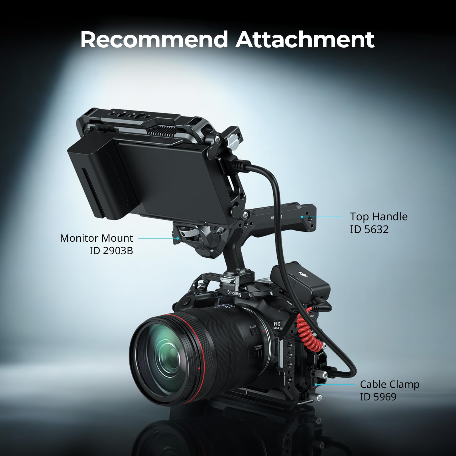 SMALLRIG R6 Mark III Cage pour Canon R6 Mark II, Système de Montage Vidéo Ergonomique, Double Rail NATO HawkLock, Plaque de Fixation Rapide pour Arca pour DJI RS 3 / RS 3 Pro/RS 4 / RS 4 Pro-5954