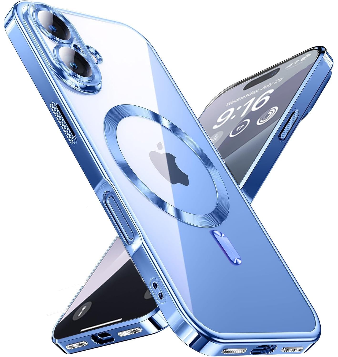 mobistyle Designed for iPhone 16 Plus Luxury Electroplating Case [Magnetic Mag-Safe] [Integrated Lens Protection] Back Cover Case for iPhone 16 Plus (Mega-Safe Blue) (B0DFH571QB) Amazon Price History, Amazon Price Tracker