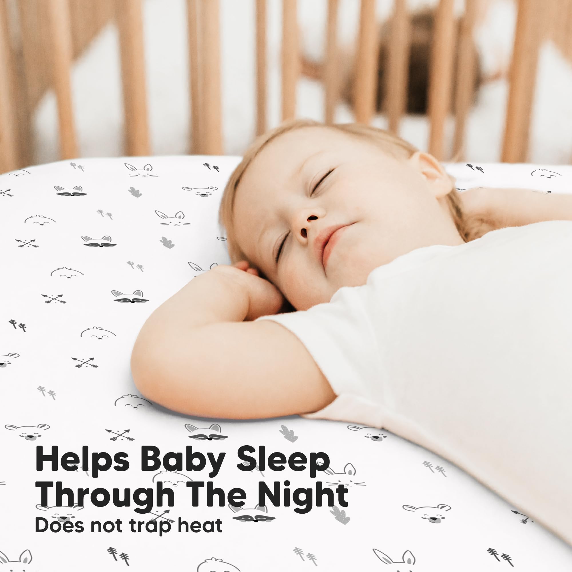 KeaBabies 2-Pack Baby Crib Sheets for Boys, Girls - 52x28 Viscose Derived from Bamboo Toddler Bed Sheets Neutral, Fitted Crib Mattress Cover for Standard Baby Bedding, Soft & Cozy (Nordic)