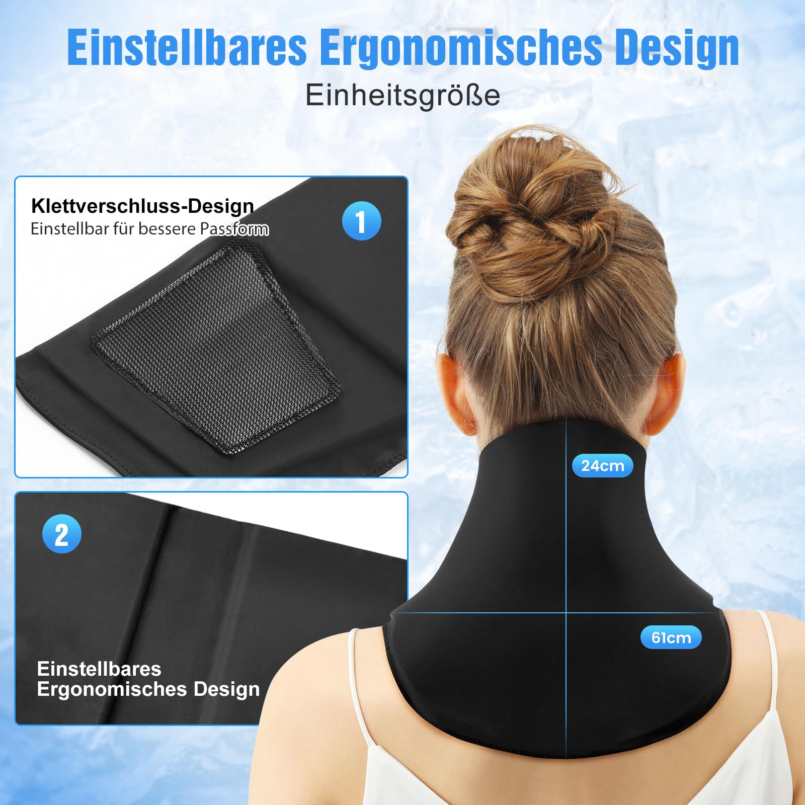 ONLYCARE Nacken Kühlpads – Upgraded Kühlakku Gel Lindert Nackenschmerzen, Warm- und kühlkompresse, Wärmekissen mikrowelle, Lindert Sportverletzungen, Schwellungen, Bürostress