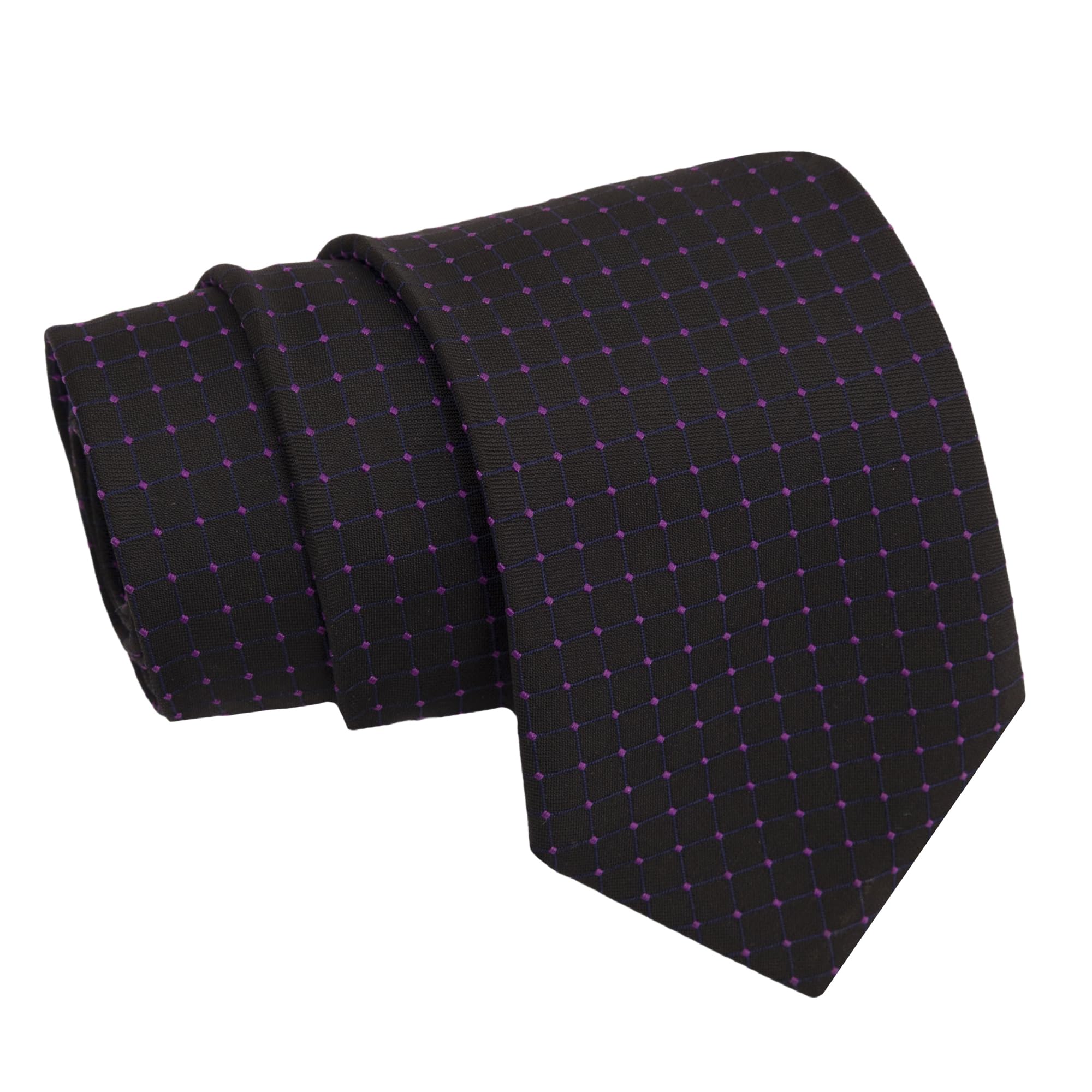 to the nines Men's Blue Plaid Microfiber Tie-picture-34