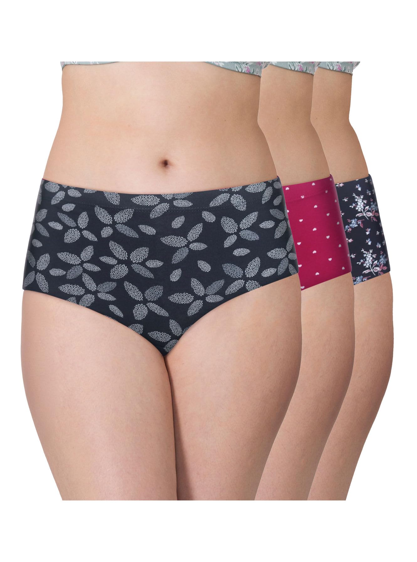 vstar MVP07 3PCS Women's Inner Elastic Full Brief Printed Panty Pack of 3-picture-25