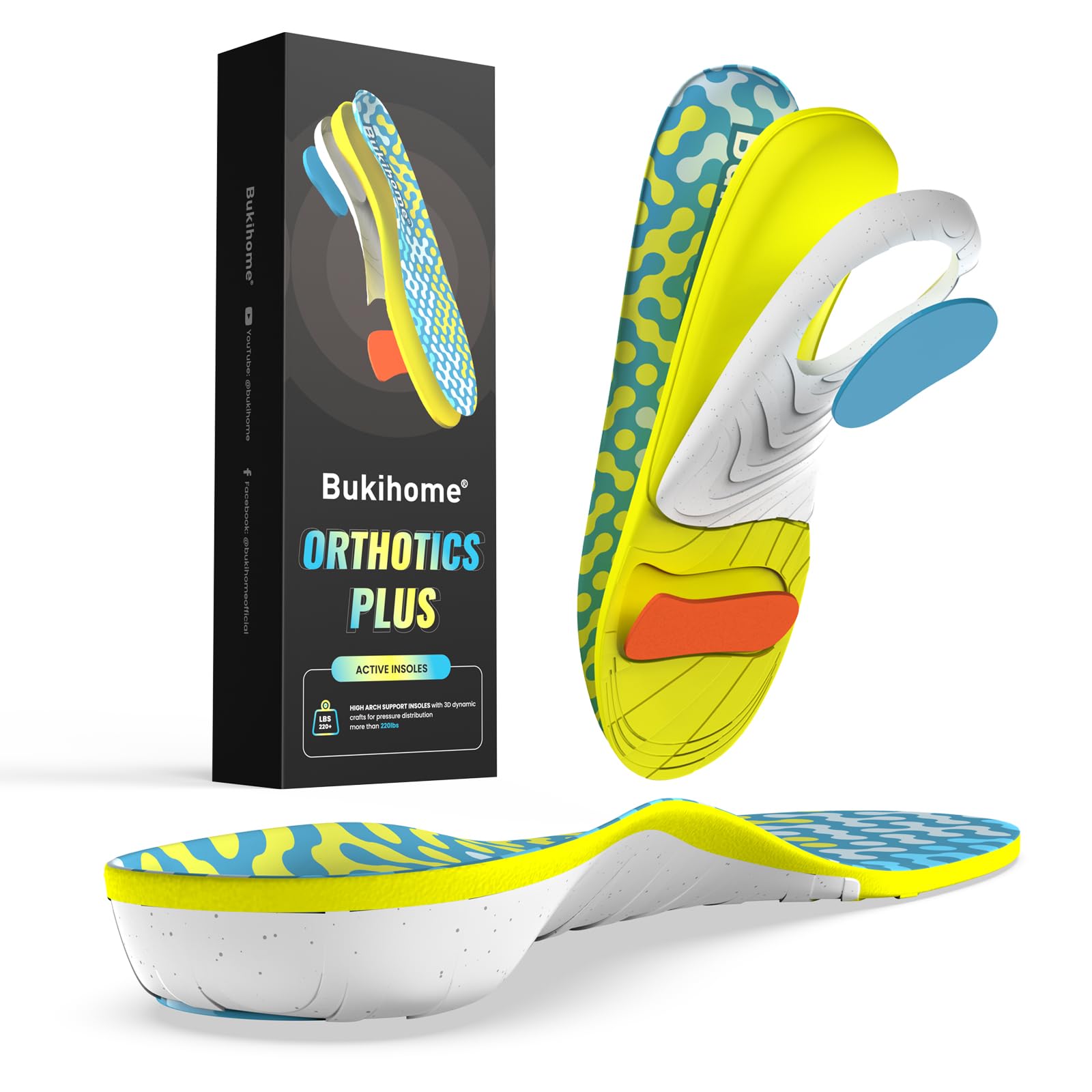 Bukihome Orthotic High Arch Support Inserts